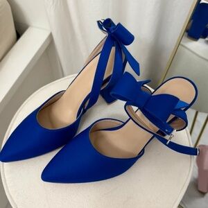 Primark Vibrant Blue Heels with Elegant Bow